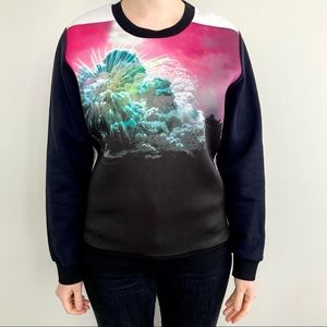 Sandro Scuba Tonique graphic neoprene pullover jumper sweatshirt. 🖤